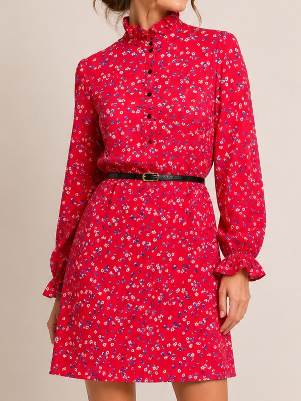 Claudie Pierlot Floral Mini Dress Romantic French Chic Size 36